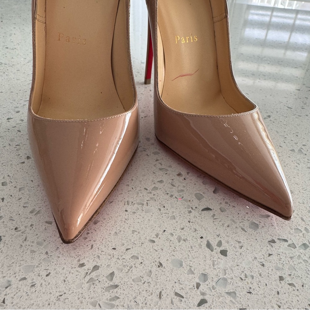 Christian Louboutin Nude Patent Leather Heels - Picture 4 of 10